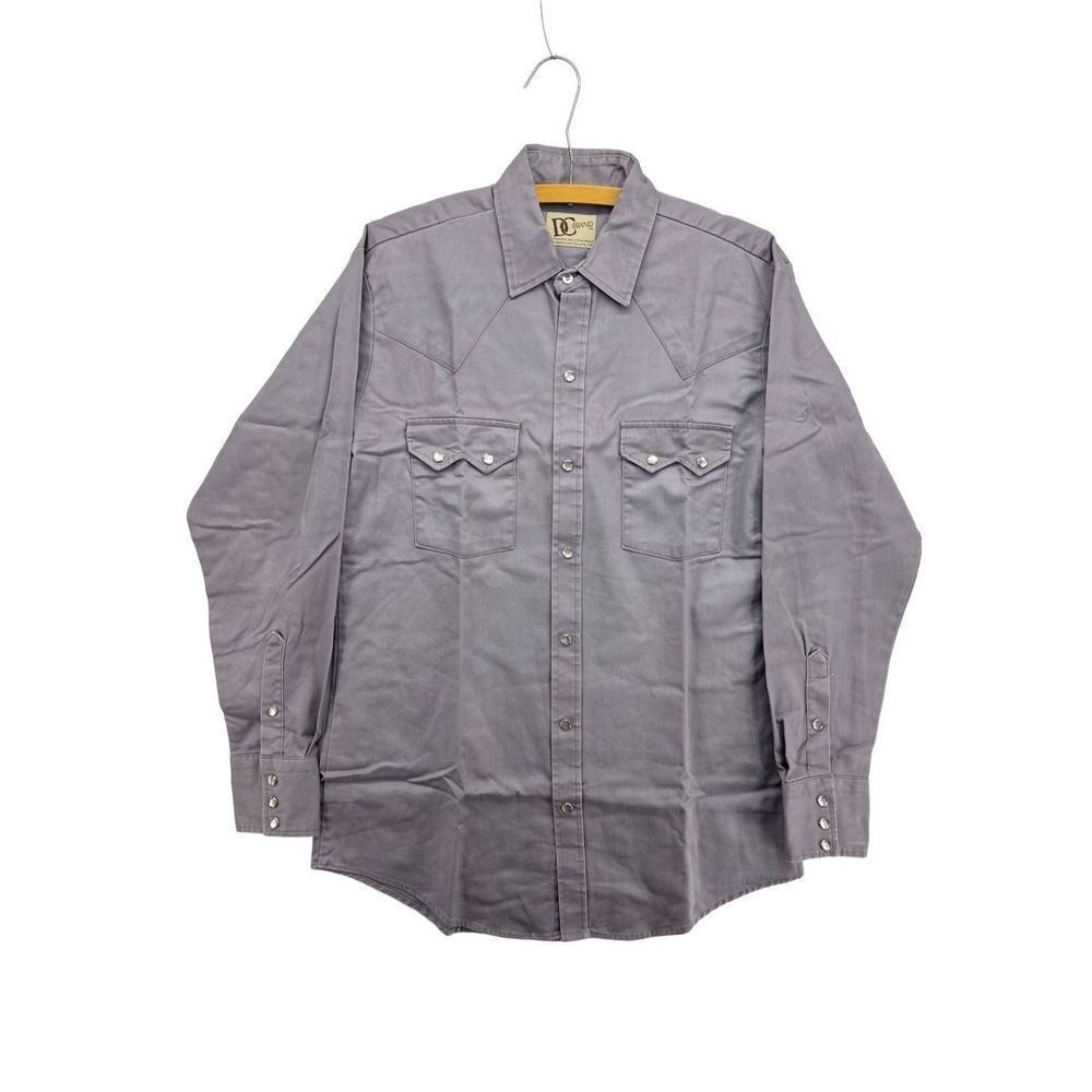 DC Brand Authentic Western Shirt Men Gray Cowboy Yellowstone Snap Down Vintage